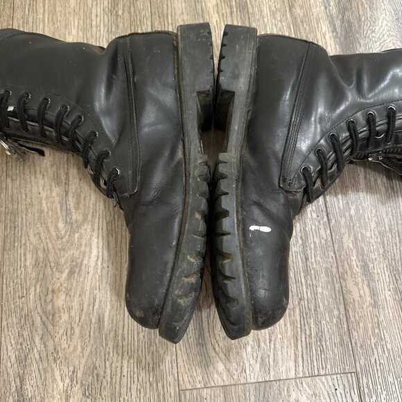 Vtg Chippewa Men's Zip Black Motorcycle Steel Toe Dual Guard Work Boots 10.5 E - Picture 3 of 12